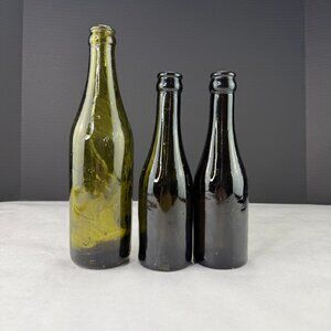 Vintage E & J Burke Olive Green Bottles Lot Of 3